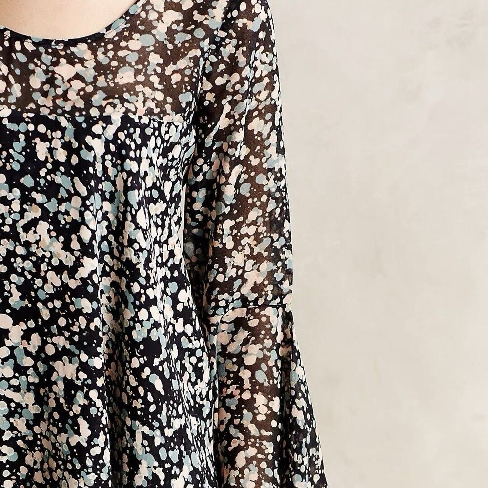 NWT Anthropologie Paper Crown Droplets Dress A-Line Pullover 3/4 Bell Sleeve MP - Picture 3 of 14